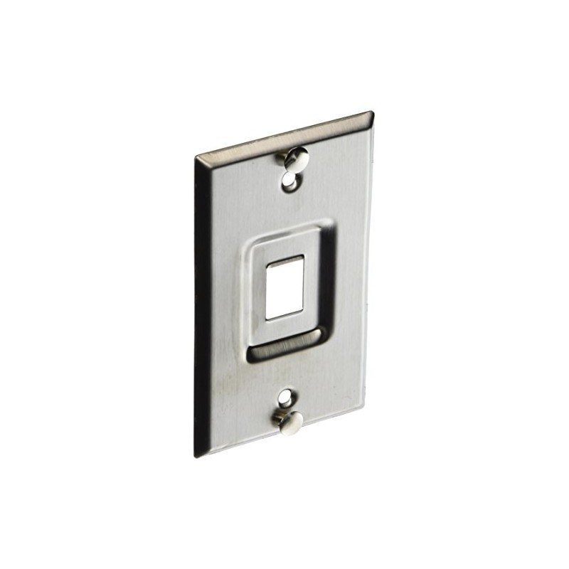 Leviton QuickPort Telephone Wall Jack, Stainless Steel, Recessed Port, 4108W-1SP