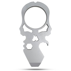 GMFRXII 4-in-1 Keychain Bottle Opener Multitool with Screwdriver, Gifts for Dad, Fathers and Men from Daughter, Wife or Son - Skull