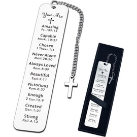Lesezeichen, mit Schwarz Lesezeichenbox, Inspirierender Bibelvers Lesezeichen,Cross,für Absolvent, Erste Kommunion und Taufgeschenke