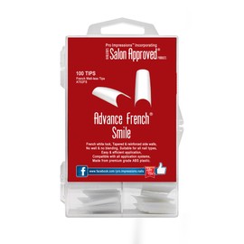 Pro Impressions 100-Piece Advance French Smile Nail Tips Set, White