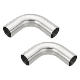 PATIKIL 2pcs 90 Degree Mandrel Bend Elbow, 1 Inch OD Steel Exhaust Elbow Piping Connector 316 Stainless 75mm for Exhaust Pipe Stair Handrail HVAC