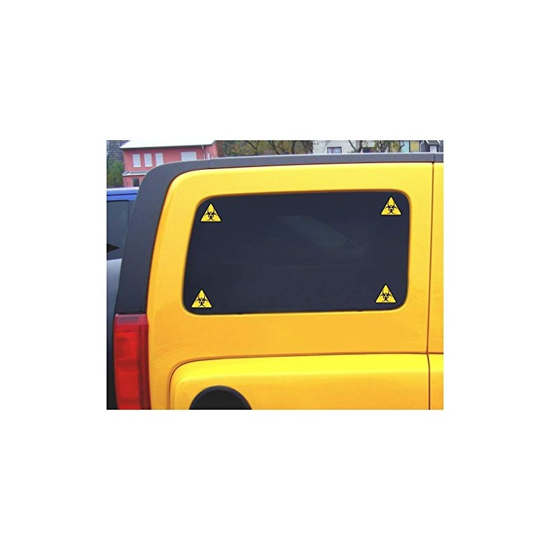 Samunshi® Biohazard Sticker Set Biohazard Sticker 4 Stickers 4 x