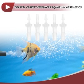 HEROFFIX 5 Pcs Aquarium Plastic Hose Barb Fitting 3/32" to 5/32" Hose ID Connectors Clear Plastic