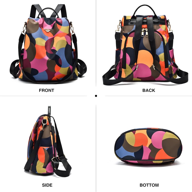 shepretty Women's Anti-Theft Backpack Shoulder Bag School Bag, 4 colourful,