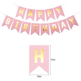 Happy Birthday Garland, Rose Gold Happy Birthday Banner, Garland Birthday, Happy Birthday Decoration, for Adults and Children Birthday Party Decoration
