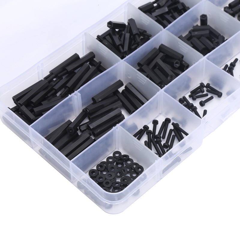 320pcs M2 Nylon Male to Female Hex Spacers Screw Nut