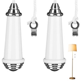 2PCS Bathroom Light Pull Cord, Bathroom Light Pull, Pull Cord Handle, Light Pull Cord, Pull Cord, Bathroom Pull Cord Handle, Ceramic Bathroom Light Pull Cord with 150 Cm Light Pull Cord Extension