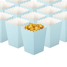 GAKA FAVOR Light Blue Popcorn Boxes Mini Paper Popcorn Containers for Party,Pack of 24