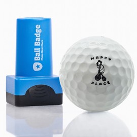 Ball Badge - Golf Ball Stamp, Self-Inking Golf Ball Stamper, Golf Ball Marker, Reusable Golf Ball Marking Tool to Identify Golf Balls - Reusable Ink Stamp (The Happy Series) (Happy Place)
