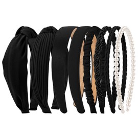 Brown Headbands for Women Girls Non Slip Floral Padded Hairbands