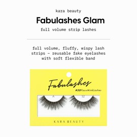 KARA BEAUTY Fabulashes Glam 3D Faux Mink Strip Lashes – Full Volume, Fluffy, Wispy Lash Strips – Reusable Fake Eyelashes with Soft Flexible Band – Vegan, Cruelty-Free, Lightweight - Style A52