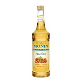 Monin - Sugar Free Hazelnut Syrup, Nutty Taste of Caramelized Hazelnut, Great for Mochas, Lattes, Smoothies, Shakes, and Cocktails, Non-GMO, Gluten-Free (750 ml)