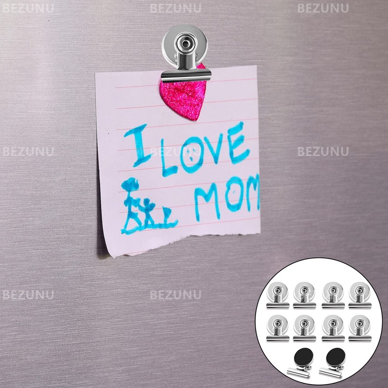 Magnetic Clips, 10 Pcs Strong Fridge Magnet Clips Whiteboard Magnet