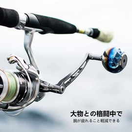GOMEXUS T38 Reel Handle Knob, Titanium, for Daiwa Type S, Shimano Type A Twin Power, Legalis, Vanquish Handle Replacement, 38mm Knob, Compatible with Spinning and Baitcasting Reels, Bluefish, Sea