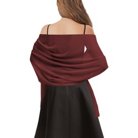 tagunop Chiffon Shawls and Wraps for Evening Dresses Soft Scarves for Bridal Wedding Party Womens Accessories Gift for Her Burgundy