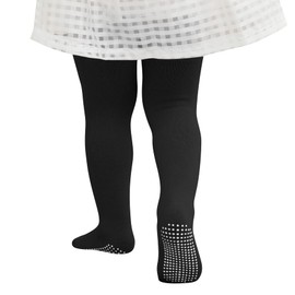 Durio Baby Cotton Children's Tights with Stopper Non-Slip Warm Stockings Leggings, black