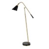 HomeRoots 523465 52 in. Black Swing Arm Floor Lamp with
