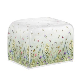 NETILGEN Toaster Cover Fits Most Standard 4 Slice Toasters, Dust and Fingerprint Proof, Green Floral