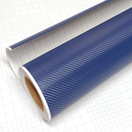 DIYAH 3D Blue Carbon Fiber Film Twill Weave Vinyl Sheet Roll Wrap DIY Decals (36" X 60" / 3FT X 5FT)