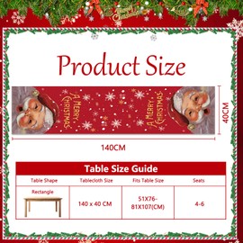 Purpledi Christmas Decoration Table Runner Christmas Table Runner Red Linen Christmas Tablecloth for Christmas Table Decoration Christmas Table Runner Christmas Decorations 40 x 140 cm B