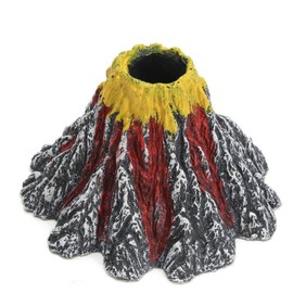 Resin Volcano Aquarium Decoration, Fish Tank Cave Ornament