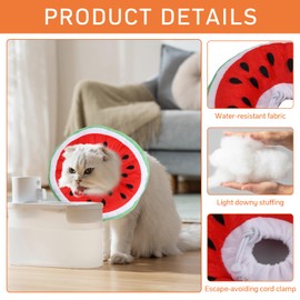 Nivofu Cat Recovery Collar, Cat Cone Collar, Soft Cotton Pet Protective Collar with Adjustable Soft Edge, Kitten Adjustable Elizabeth Collar Pet Cone Collar for After Surgery Small Cat Dog (Red, M)