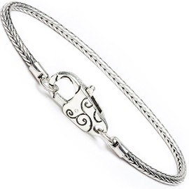 RUBYCA 10pcs 20cm Charm Bracelet Snake Chain 18KGP Silver Plated fit Murano Beads Lobster Clasp 7.9”