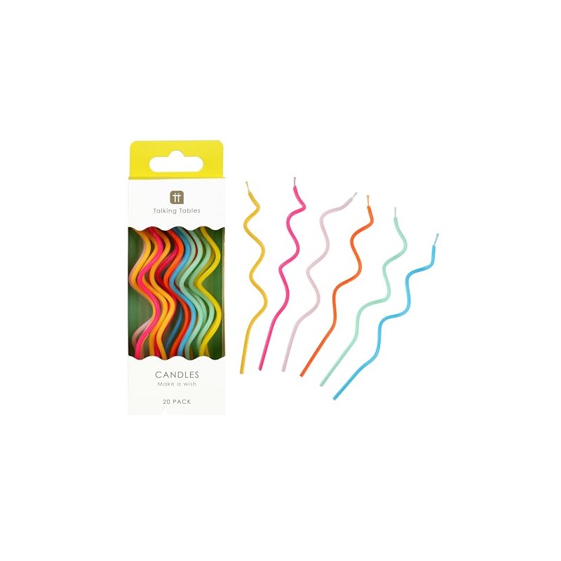 Talking Tables 20 candele compleanno intrecciate arcobaleno