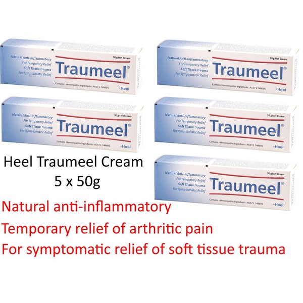 5 x 50g HEEL Traumeel Anti Inflammatory Cream temporary relief bruising , sore