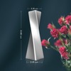 icoloursky Silver Ceramic Geometric Vase, 11.8" H, Modern Decorative Vase