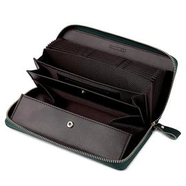Doodeka Women's Long Wallet, Genuine Leather, Garson, Men's, Skimming, Large Capacity, Cowhide Leather, green