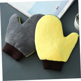 iplusmile 1pair Car Wash Gloves Fleece Wash Mitts for Car Cleaning Duster Buffing Drying