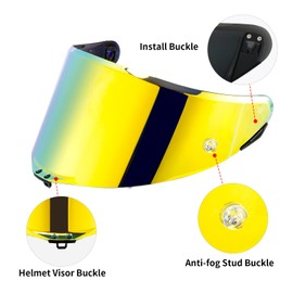 MXJ Gear Pista GP RR visor Replacement - Pista Helmet Visor Motorcycle Helmet Shield for Pista GPR/CORSA-R/Pista GPRR/Race 3 (Chrome Gold)