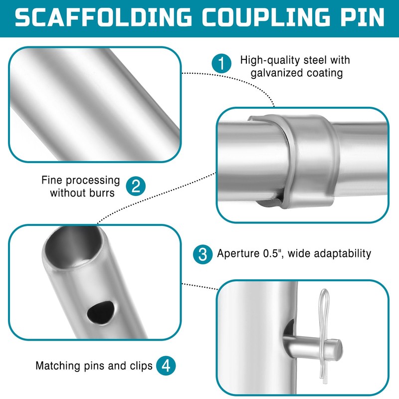 24 Pack Scaffolding Coupling Pin 1-1/4"OD x 9" l Heavy