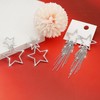 2 Pairs Rhinestone Big Star Tassel Dangle Earrings Sparkly Crystal