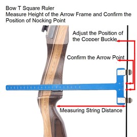 Archery Bow String Nocking Points Set with T Square Ruler Nocking Buckle Pliers and 8pcs Nocking Buckle Set,for Recurve and Compound Bowstring Accessories