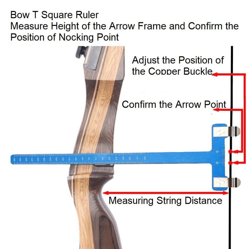 Archery Bow String Nocking Points Set with T Square Ruler