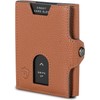 VON HEESEN® Slim Wallet with Coin Compartment, Card Holder with RFID Protection, up to 12 Cards, Mini Leather Wallet, Wallet for Men and Women, Small, Purse, Cognac-brown, MINI MÜNZFACH, Modern