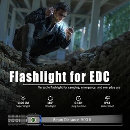 XTAUTO 2-Pack Portable LED Mini Flashlight, Rechargeable EDC Small Pocket Flashlight 6 Lighting Modes w/Magnet Clip Waterproof for Camping Hiking Night Walking Running Outdoor Emergency