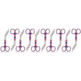 AAProTools Lister Bandage Scissors, Stainless Steel, Adult - Bulk Multipack - Select Quantity (American Flag Design 10 Pack) (4.5")