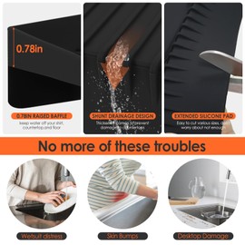 Silicone Sink Edge Protector ＆ Splash Guard, Upgrade Multifunction Sink Accessory, Sink Protector for Kitchen Sink Splash Guard, Countertop Protector Kitchen Sink Stainless Steel, Granite, Quartz