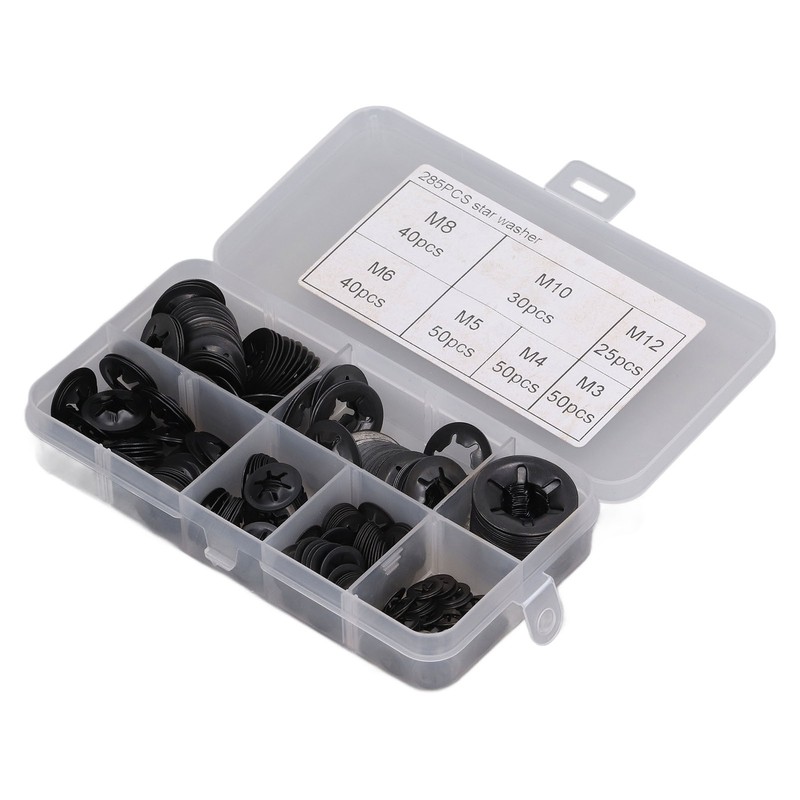 285Pcs Starlock Washer Internal Tooth Lock Fastener M3 M4 M5