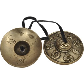Tingsha Tibetan Bell (Chimes) Buddhist Lucky Symbols (Medium)