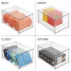 mDesign Plastic Stackable Bathroom Storage with Pull Out Bin Organizer
