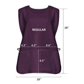 Argstar Unisex Waterproof Cobbler Apron with 3 Pockets for Women/Men, Purple