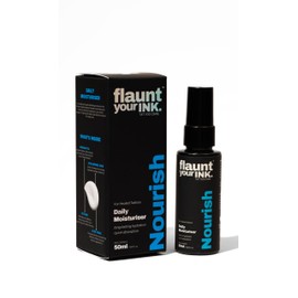 Flaunt Your Ink Tattoo Daily Moisturizer | Protects Tattoos from Fading | Long Lasting Hydration with Quick Absorption Formula | Enriched with Hyaluronic Acid & Betaine | Ideal For Inked Tattoos 50ml