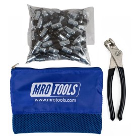 MRO Tools 100 3/32 Extra Short Cleco Fasteners + Cleco Pliers w/ Carry Bag (KK1S100-3/32)