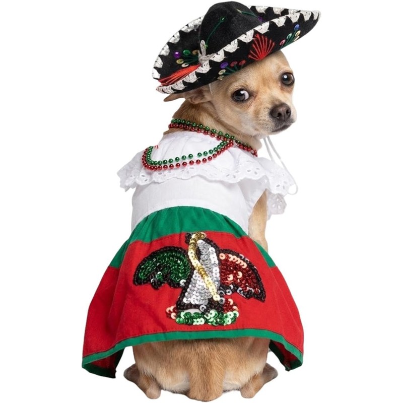 Genérico Disfraz China Poblana Mexicano para Perro y Gato con