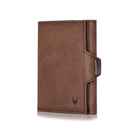 DONBOLSO NextGen Slim Leather Wallet without Coin Compartment, with RFID Protection, Cardholder for up to 11 Cards, Mini Wallet for Men and Women, Vintage Brown