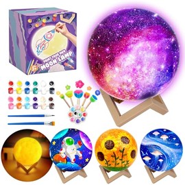 Goodyking Kit para Pintar Tu Propia Lámpara de Luna 3D DIY, Luz Nocturna Espacial, Manualidades y Suministros de Arte para Niños de 8 a 12 Años, Regalo de Cumpleaños, Pascua y Fiestas para Adolescentes y Pequeños desde 3 Años